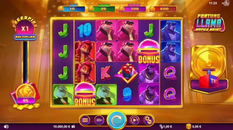 Fortune Llama Hyper Heist slot game artwork