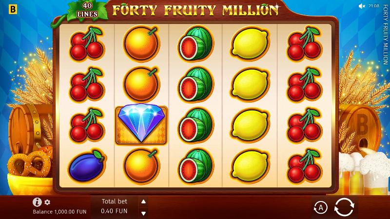 Forty Fruity Million slot game artwork