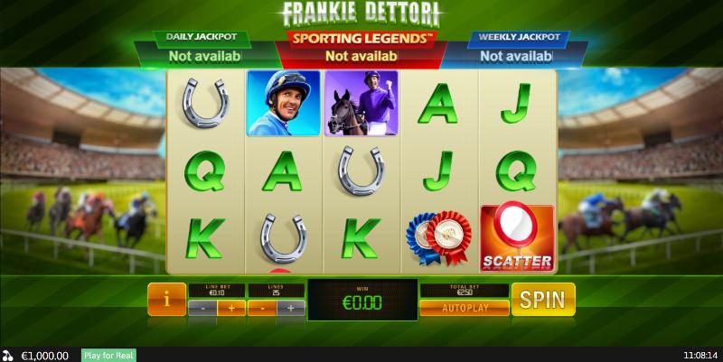Frankie Dettori: Sporting Legends slot game artwork
