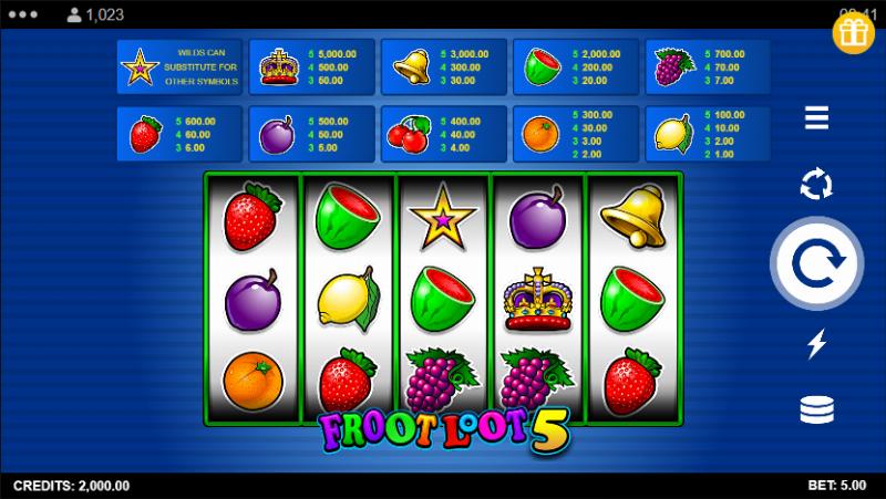 Froot Loot 5-Line slot game artwork