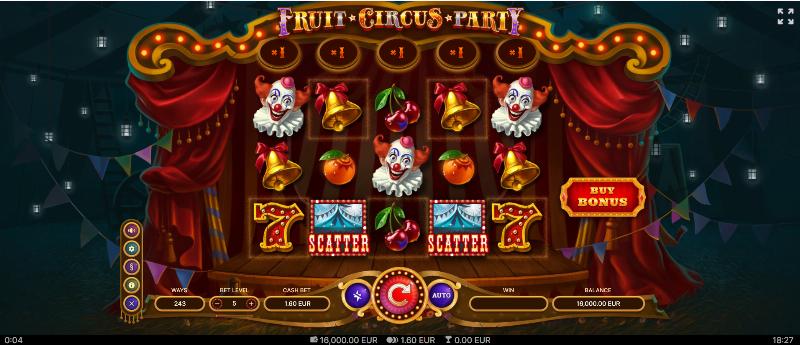 Fruit Circus Party slot game artwork