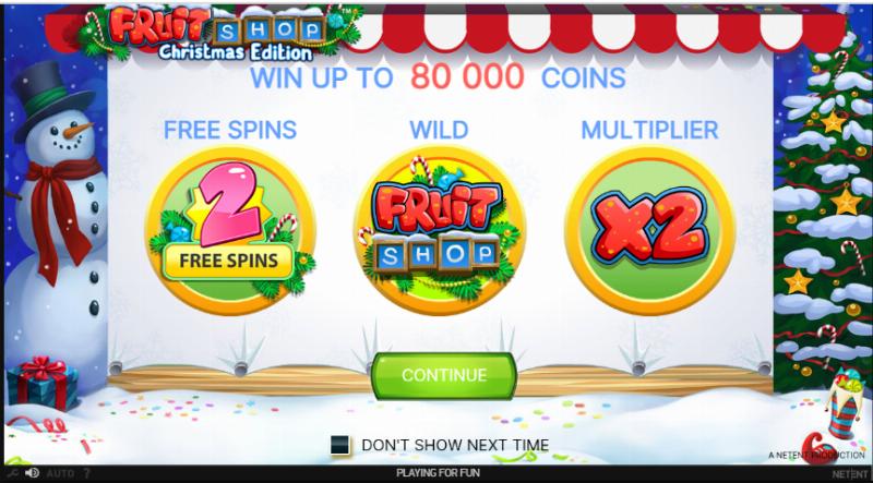 Fruit Shop Christmas Edition slot game artwork