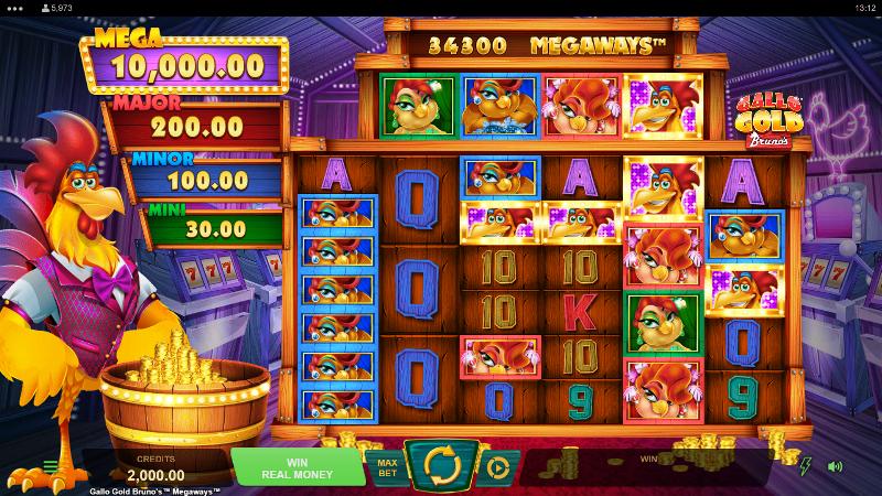 Gallo Gold Brunos Megaways slot game artwork