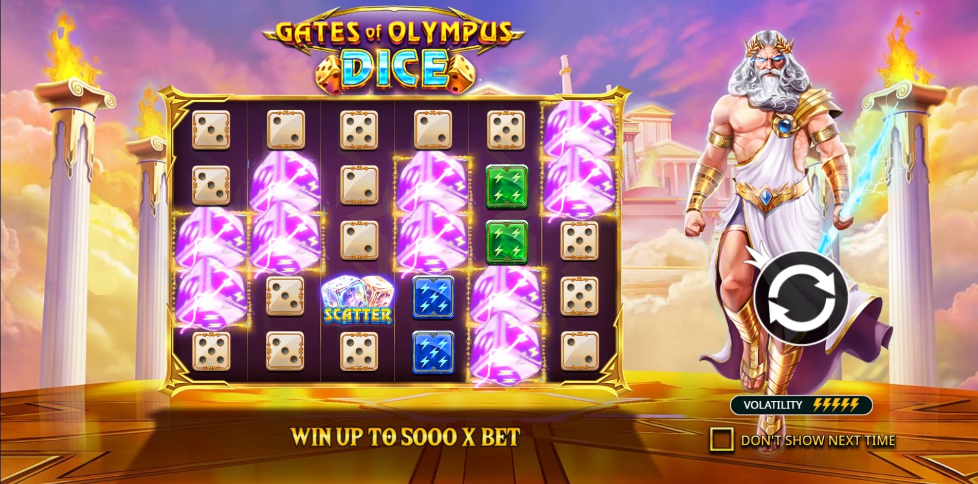 Gates Of Olympus 1000 Dice slot game artwork
