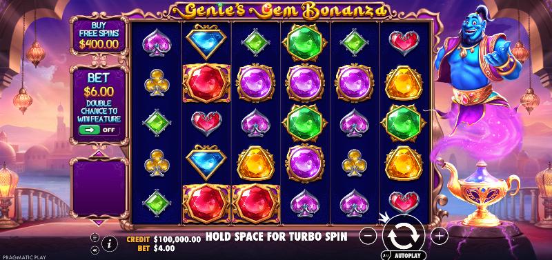 Genie’s Gem Bonanza slot game artwork