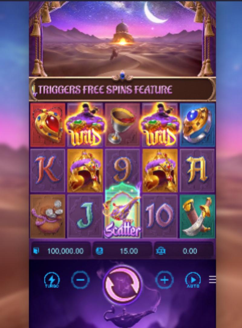 Genies Three Wishes slot game artwork