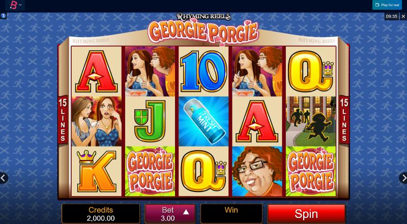 Georgie Porgie slot game artwork