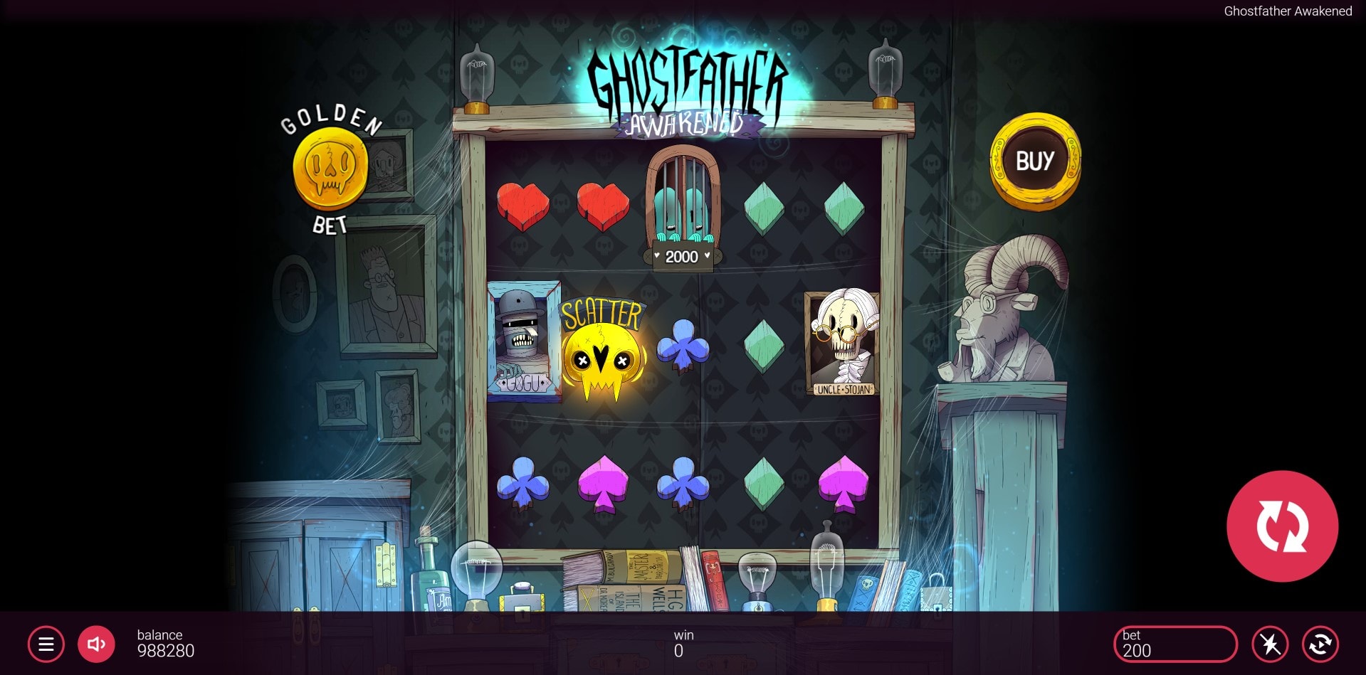Ghostfather Awakened slot game artwork