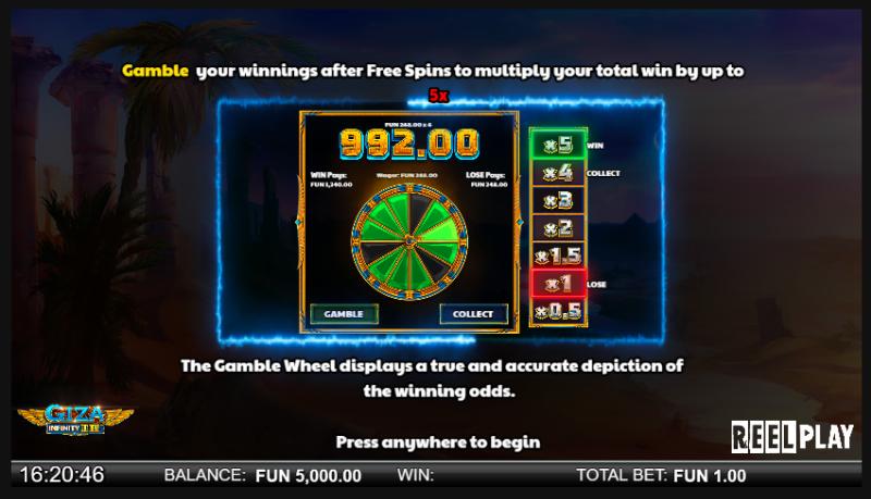 Giza Infinity Reels slot game artwork