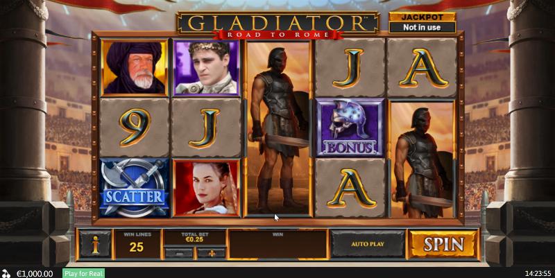 Gladiator Road To Rome slot game artwork