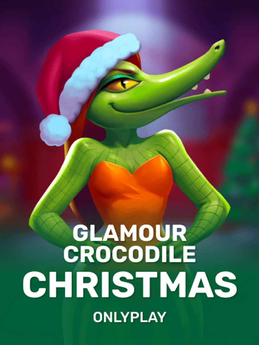 Glamour Crocodile Christmas slot game artwork