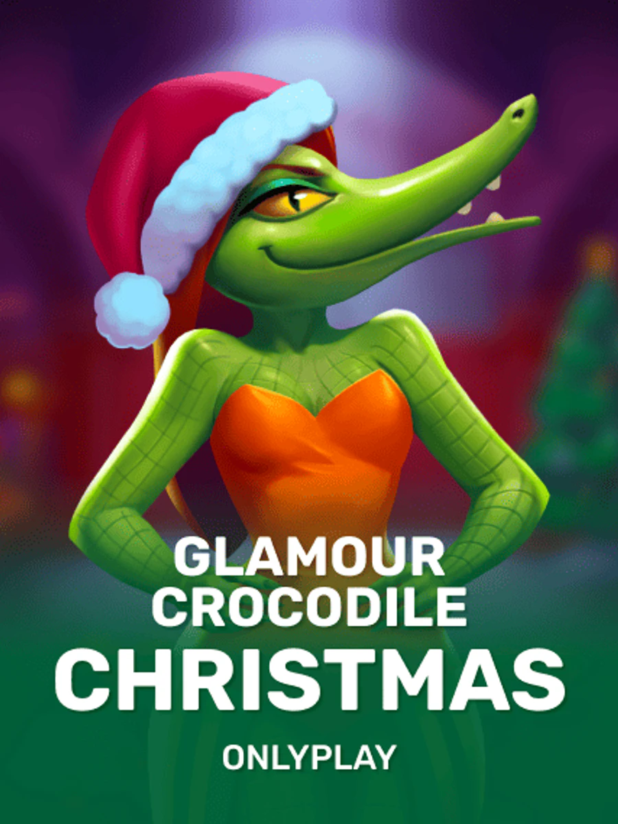 Glamour Crocodile Christmas slot game artwork