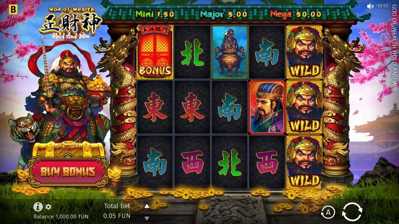 God Of Wealth Hold And Win slot game artwork
