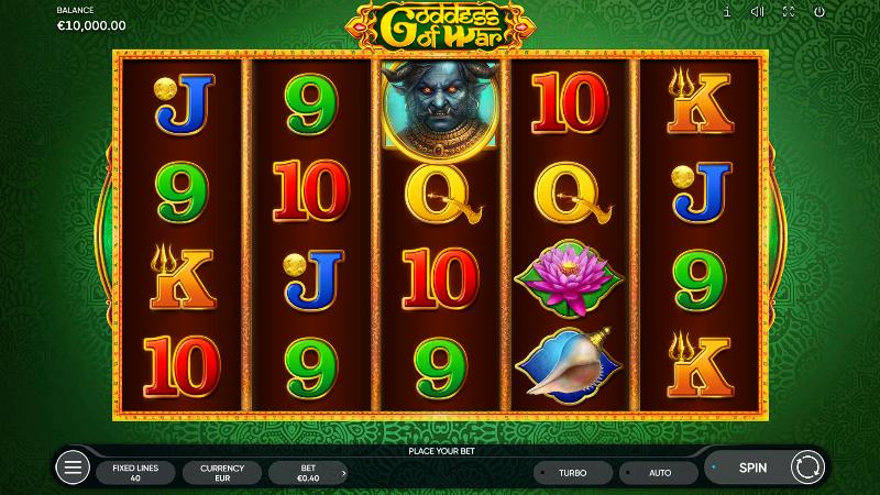 Goddess Of War slot game artwork
