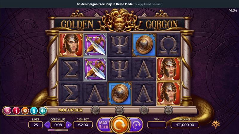 Golden Gorgon slot game artwork