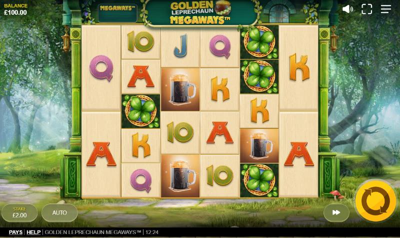 Golden Leprechaun Megaways slot game artwork