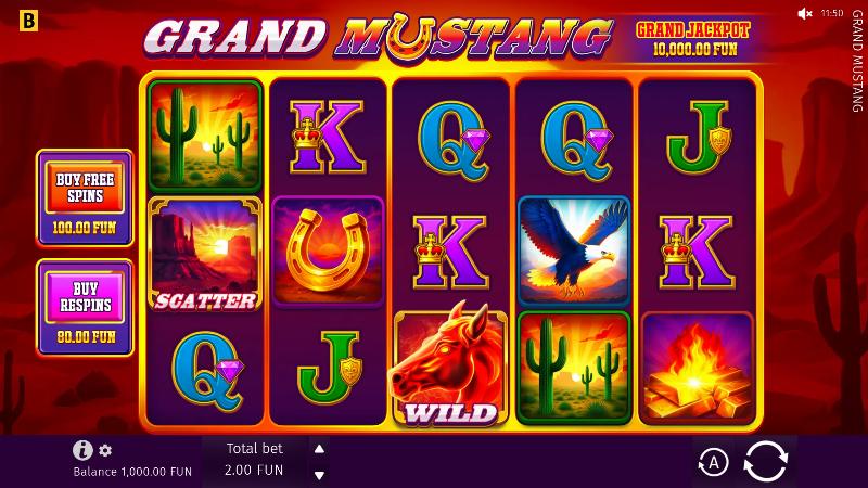 Grand Mustang slot game artwork