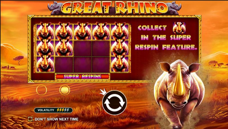 Great Rhino slot game artwork