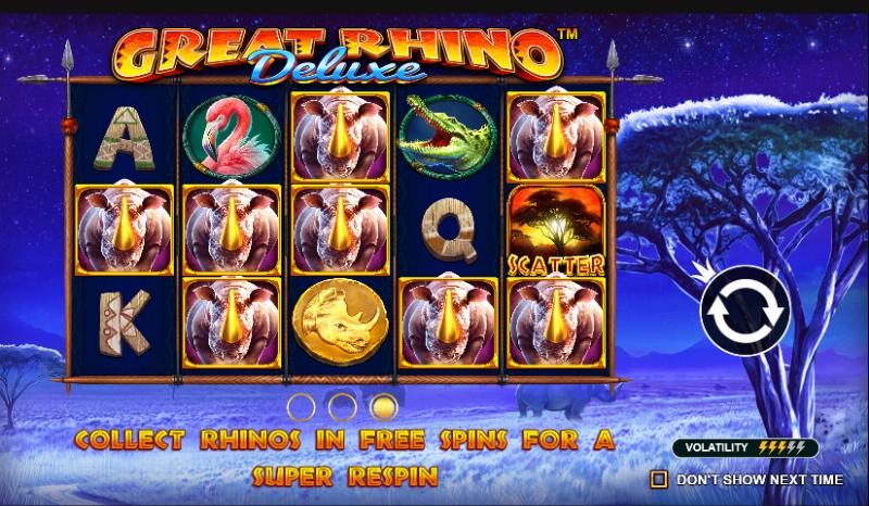 Great Rhino Deluxe slot game artwork