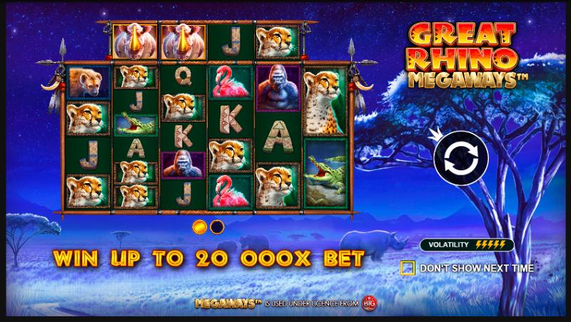 Great Rhino Megaways slot game artwork