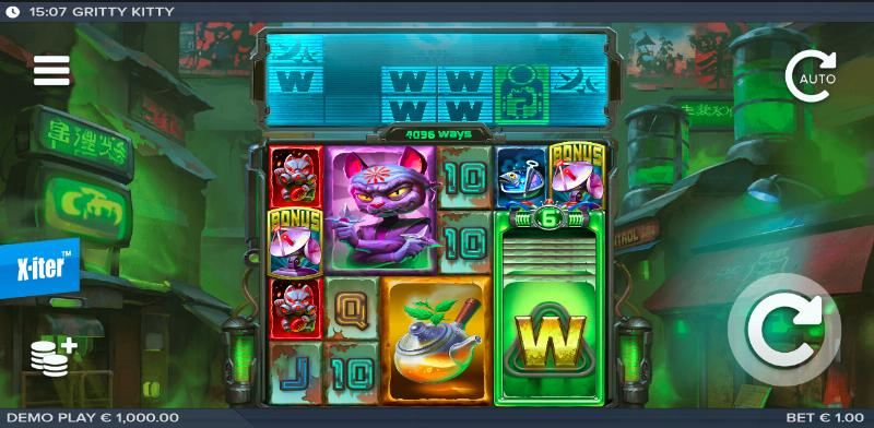 Gritty Kitty Of Nitropolis slot game artwork