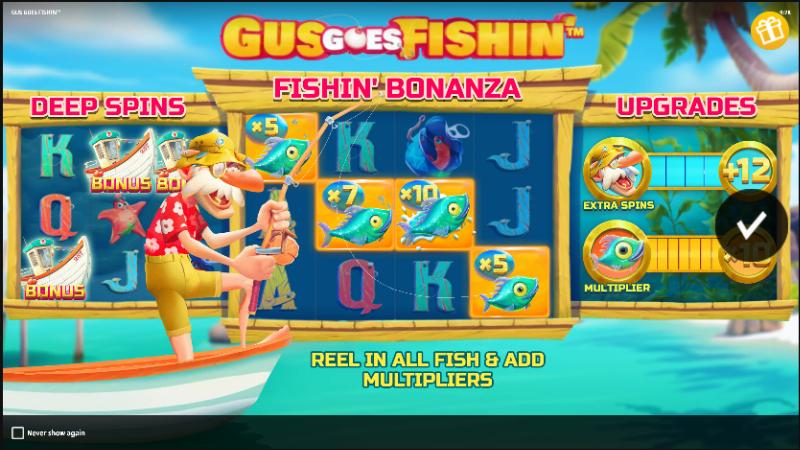 Gus Goes Fishin slot game artwork