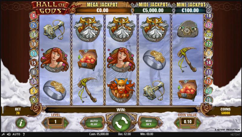 Hall Of Gods slot game artwork