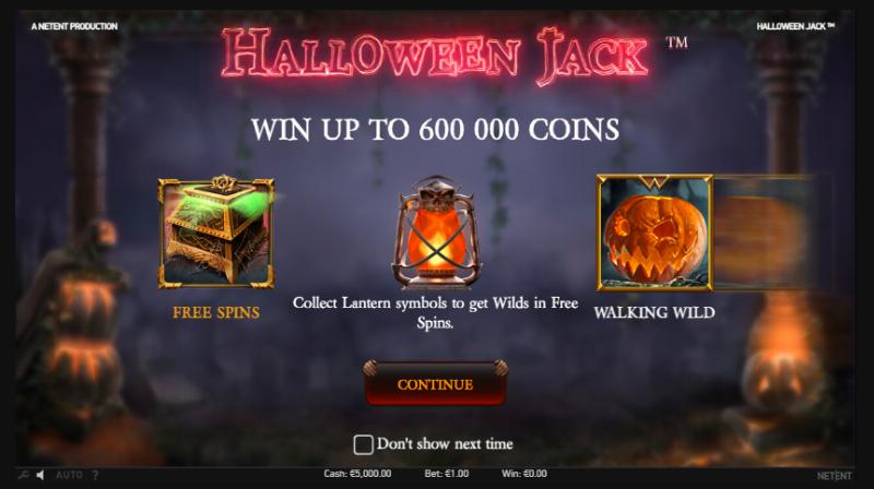 Halloween Jack slot game artwork