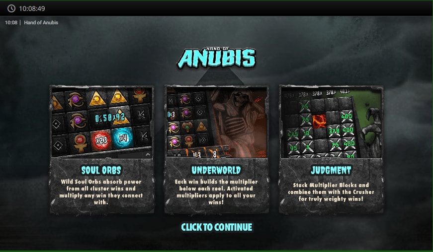 Hand of Anubis slot game artwork