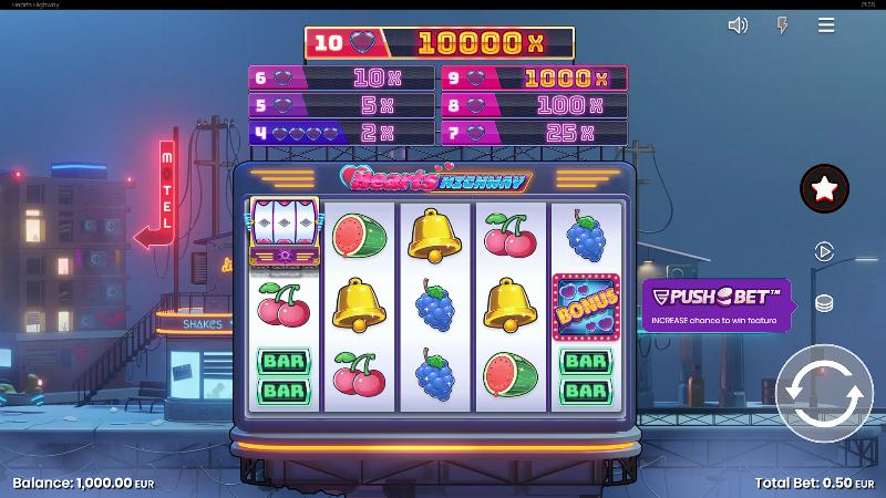 Hearts Highway slot game artwork