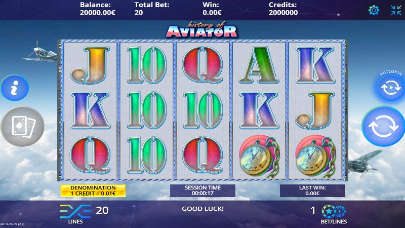 History Of Aviator slot game artwork