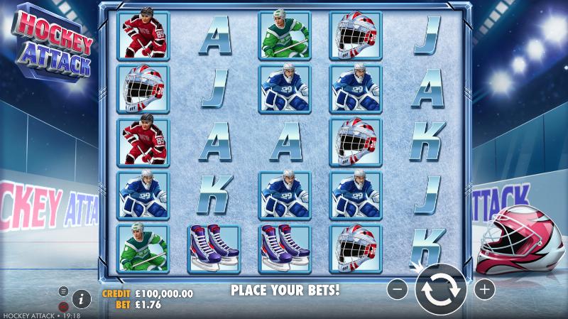 Hockey Attack slot game artwork