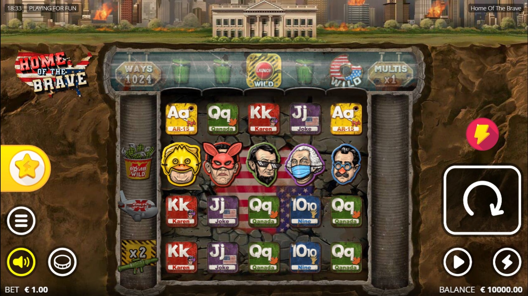Home Of The Brave slot game artwork