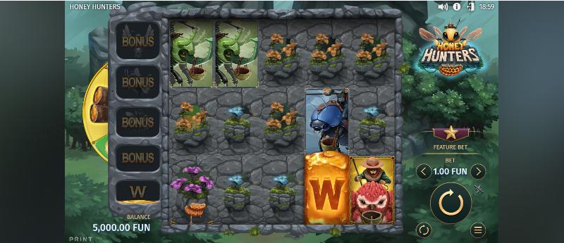Honey Hunters slot game artwork
