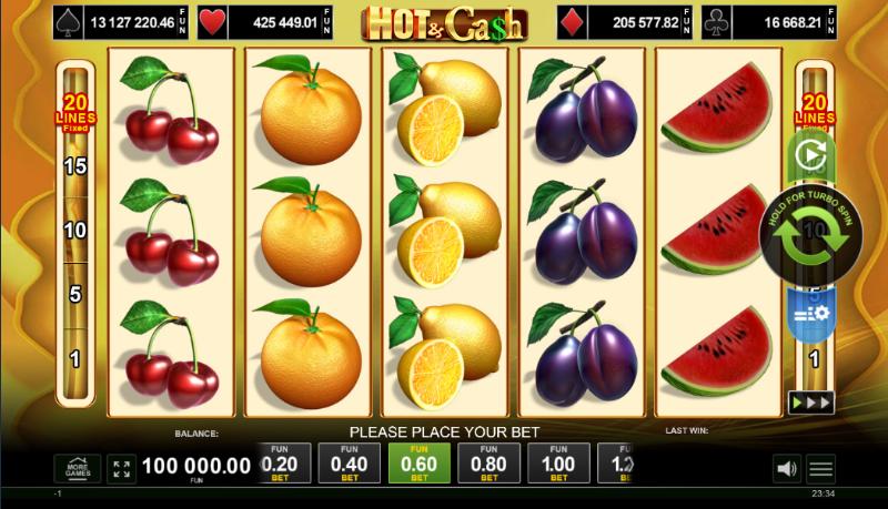 Hot & Cash slot game artwork