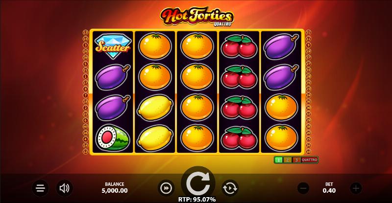 Hot Forties Quattro slot game artwork