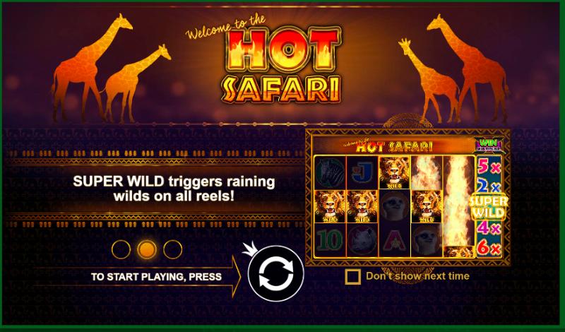 Hot Safari slot game artwork