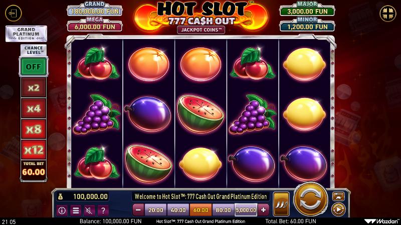 Hot Slot: 777 Cash Out Grand Platinum Edition slot game artwork