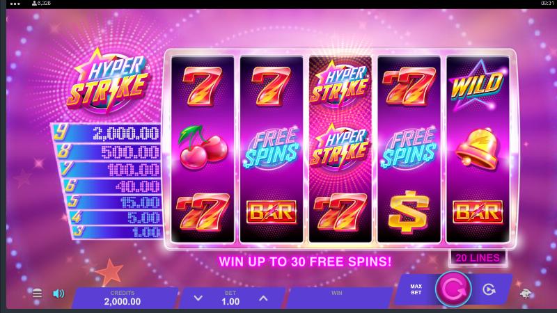 Hyper Strike slot game artwork