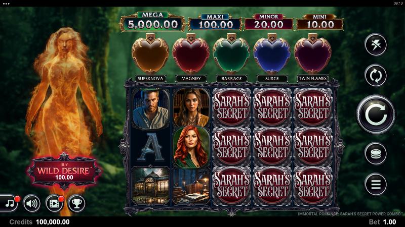 Immortal Romance Sarah’s Secret slot game artwork