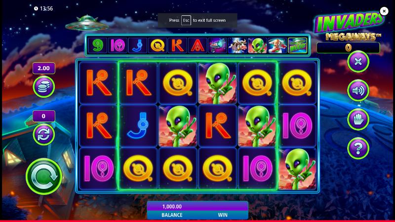 Invaders Megaways slot game artwork