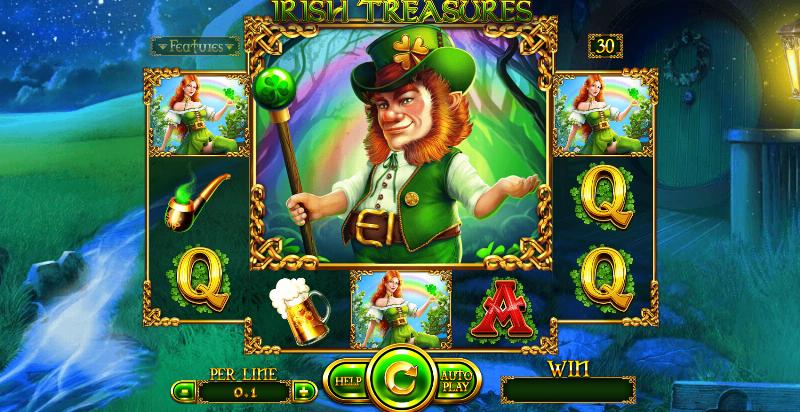 Irish Treasures slot game artwork