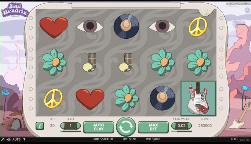 Jimi Hendrix slot game artwork