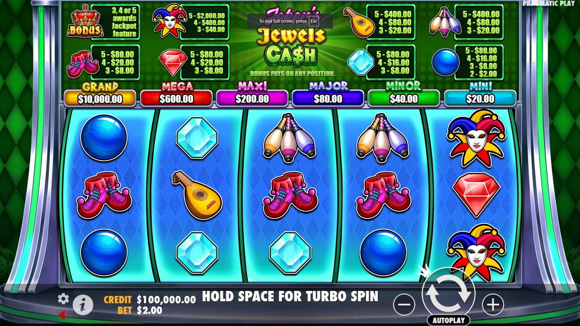Joker’s Jewels Cash slot game artwork