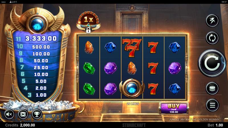 Jungle Jim And The Golden Mummy slot game artwork