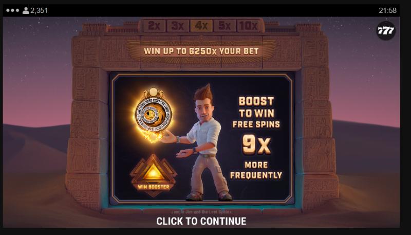 Jungle Jim And The Lost Sphinx slot game artwork