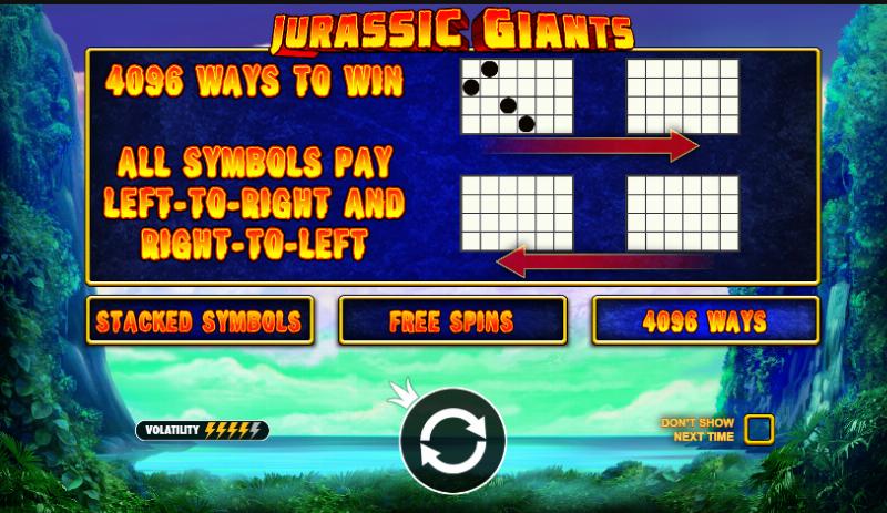Jurassic Giants slot game artwork