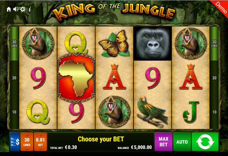King Of The Jungle slot game artwork