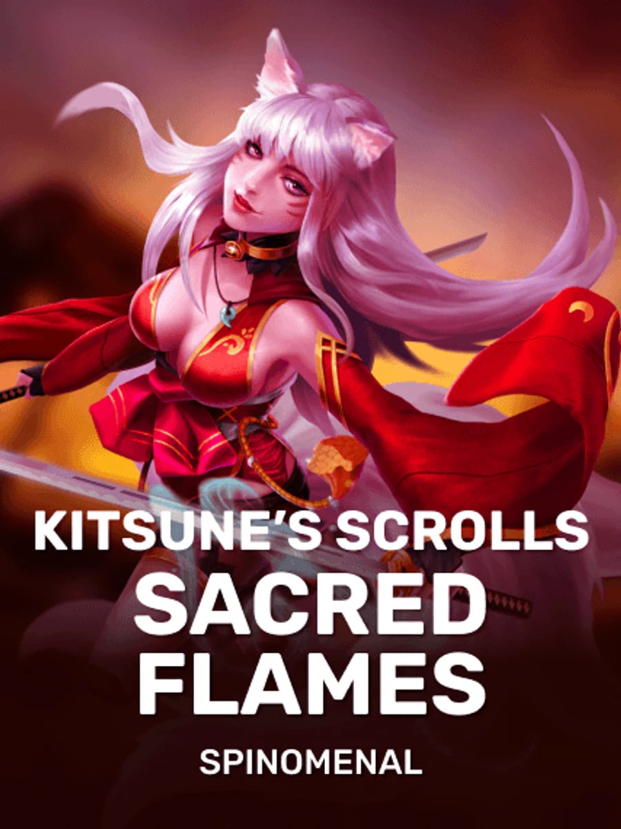 Kitsune's Scrolls Sacred Flames slot game artwork