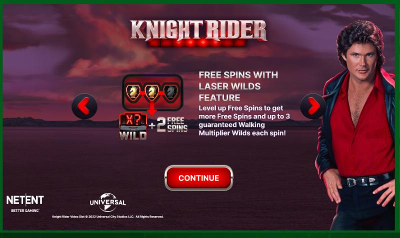 Knight Rider slot game artwork
